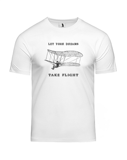 Футболка Let your dreams take flight прямая белая с черным рисунком