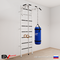 Шведская стенка Sv Sport усиленная 6131 (Турник стандарт/Канат/Кольца/Цепь/Мешок 15кг)