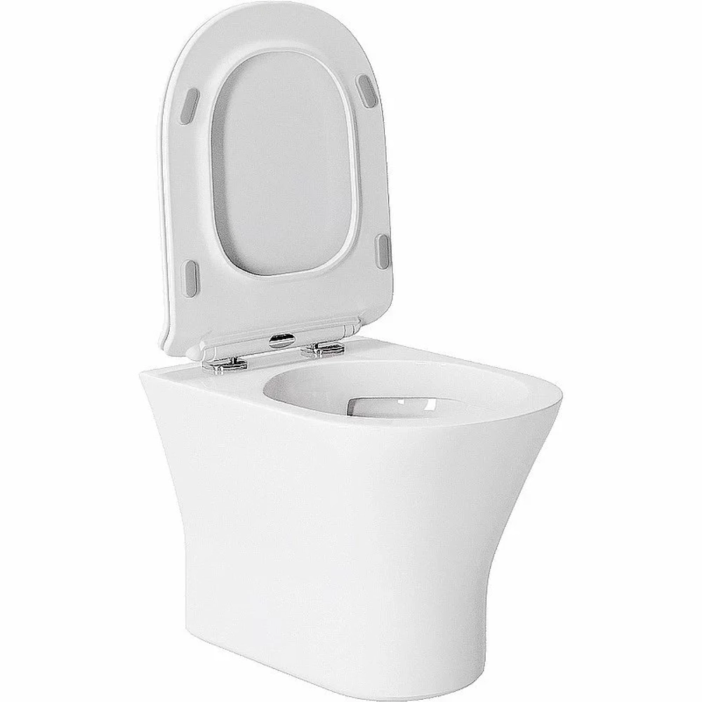 Унитаз подвесной Orange CI01-100W+APB144 безободковый, с крышкой микролифт, с инсталляцией, белый/кнопка черная
