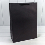 Пакет подарочный 32х45х15см "Люкс" (Черный, Крафт)