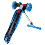 Самокат трехколесный, колеса PVC со светом 110мм, голубой, размер 52х10,5см, ручка металл.съемная