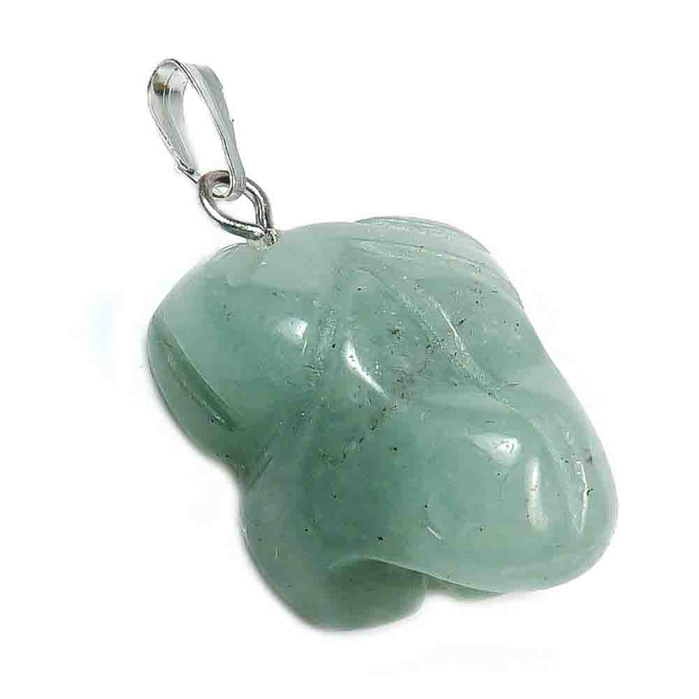 Кулон "Лягушка" празем(авантюрин)асс.