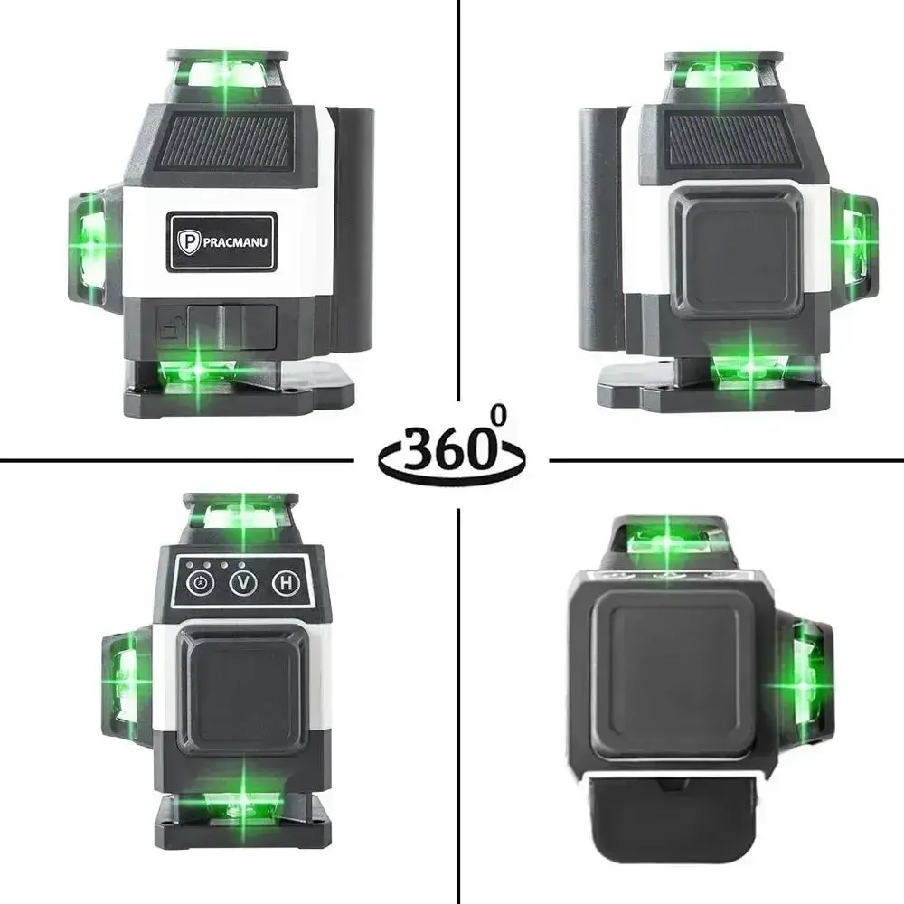 Лазерный уровень/нивелир PRACMANU MINI 16 Линий, Зеленый луч 4D+Магнитное крепление