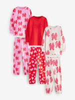 Пижама для девочки Next B65-025, 3 шт., Молочный, Красный, Розовый