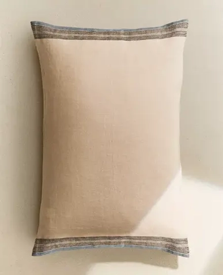 ZARA HOME НАВОЛОЧКА ДЛЯ ДЕКОРАТИВНОЙ ПОДУШКИ С УЗОРОМ В ПОЛОСКУ, РОЗОВЫЙ