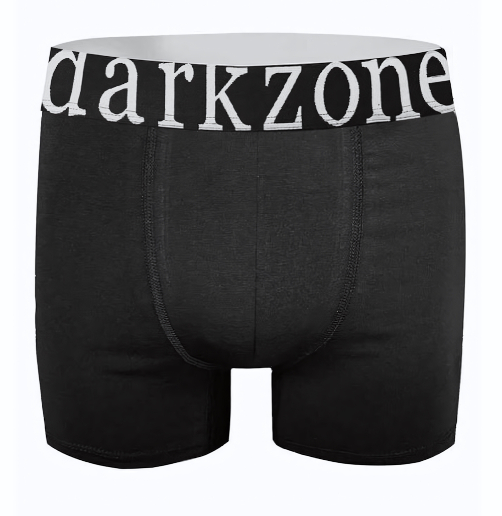 Черные хлопковые трусы-боксеры с надписью на резинке крупными буквами (Размер: XXL) (Цвет: черный)