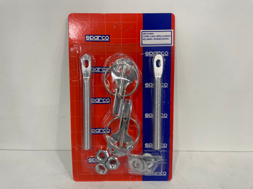 Замок (серебристого цвета) на капот универсальный спортивный, SPARCO серебристого цвета (1 шт. / комплект)