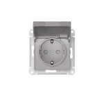 ATLASDESIGN РОЗЕТКА с заземлением со шторками с крышкой,16А,IP20, мех.,быстрозажим. клем., АЛЮМИНИЙ