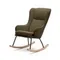 Maustin Кресло-качалка из темно-зеленой овчины со стальной конструкцией и деревом бука