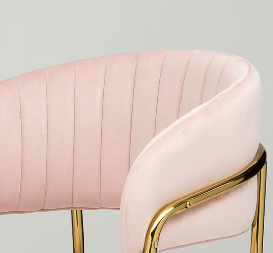Стул Portman розовый велюр с золотыми ножками