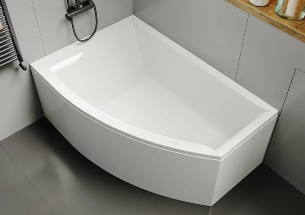 VERONELA OFFSET Ванна акриловая асимметричная 160х105х45 см, с каркасом, левая, белая