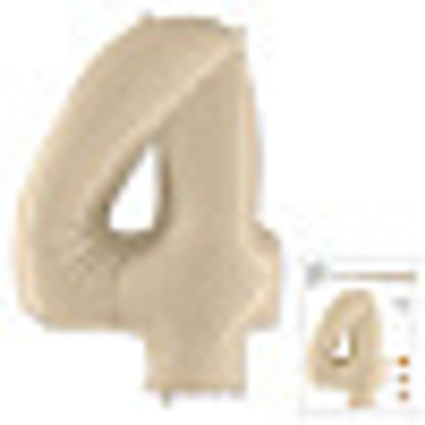 FM Шар 40'' / 102 см "Цифра 4" Кремовый (БГ-60)