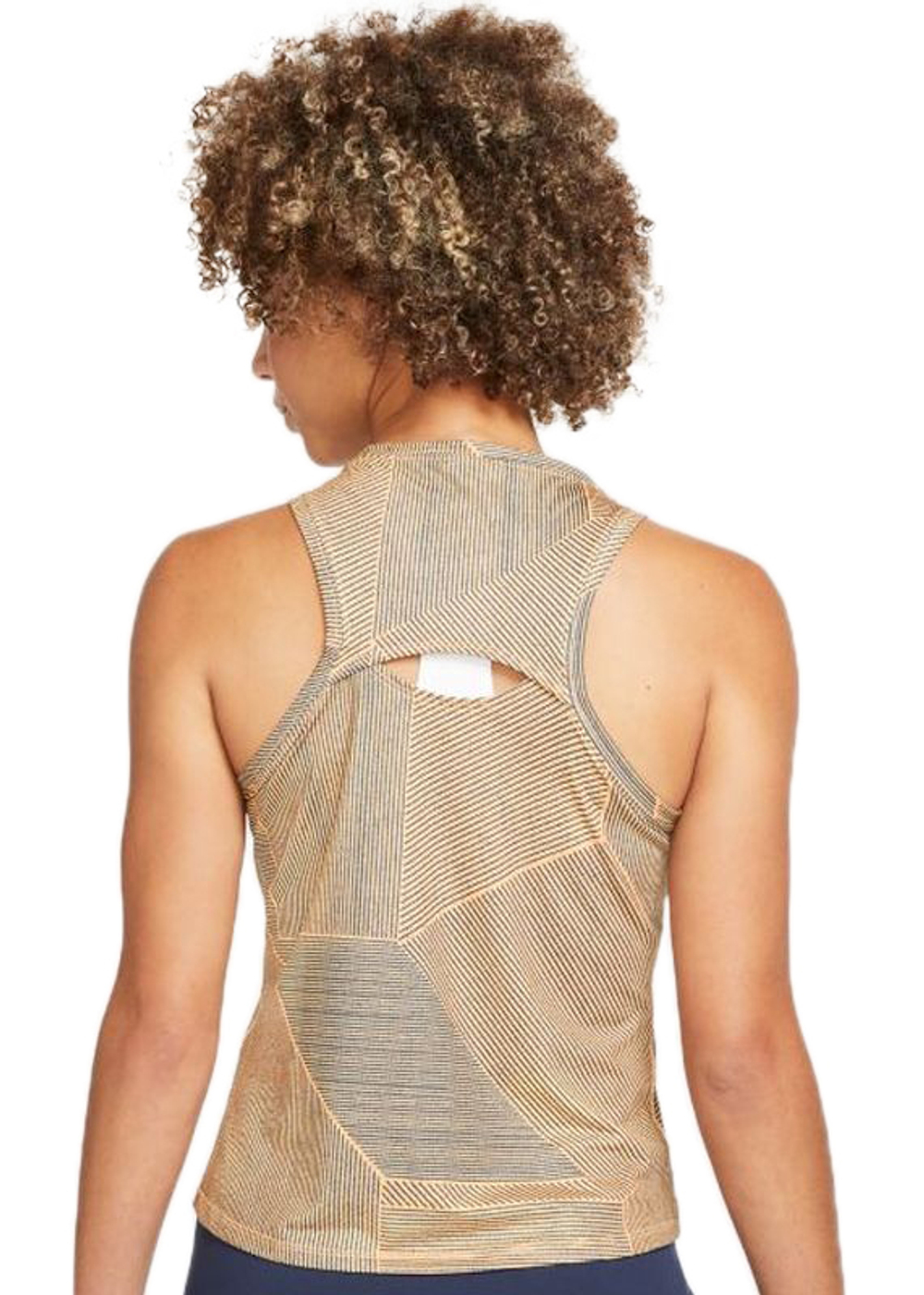 Женский топ теннисный Nike Court Victory Printed Tennis Tank W - peach cream/white