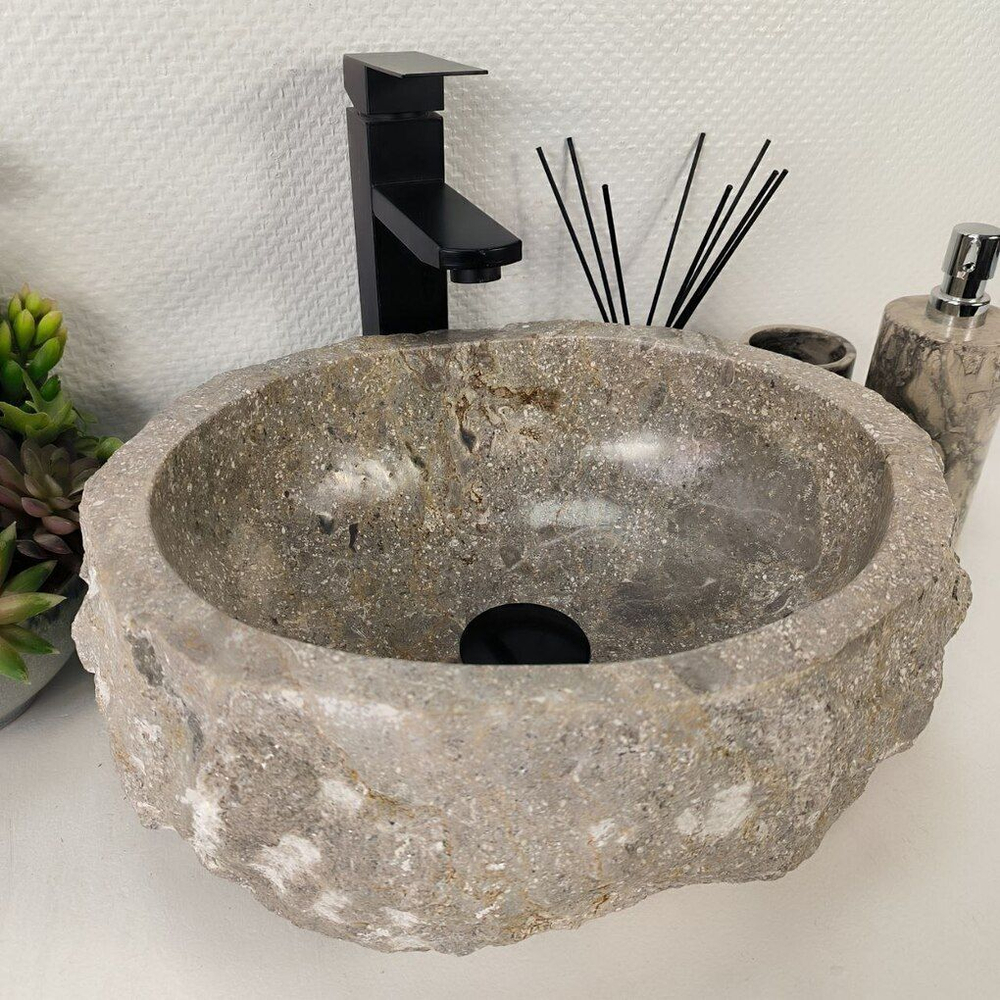 Каменная раковина из мрамора Erozy Grey EM-04815 (39*33*16) 0190 из натурального камня
