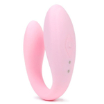 Нежно-розовый вибратор для пар с пультом ДУ (Цвет: нежно-розовый)