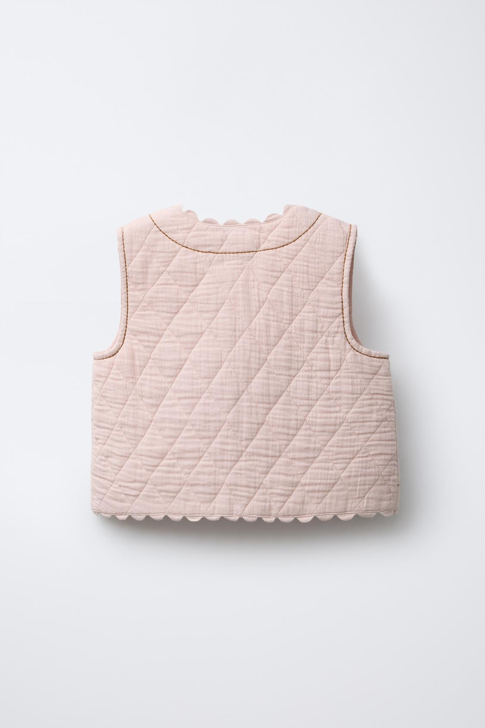 ZARA ЖИЛЕТ С ТЕКСТУРНОЙ ВЫШИВКОЙ «ЦВЕТЫ», ЦВЕТ РОЗОВОГО ДЕРЕВА