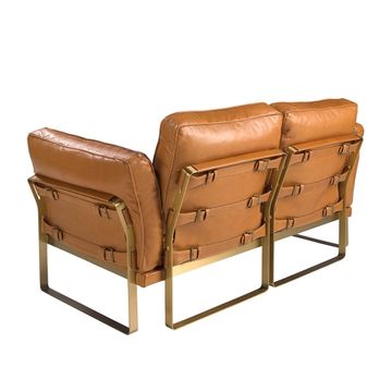 2-местный диван из кожи цвета Camel 6229