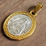Нательная именная икона святая Елизавета позолотой кулон медальон с молитвой
