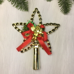 Звезда на ёлку «Ангел» с бантом 11,5*14,5 см, Золото