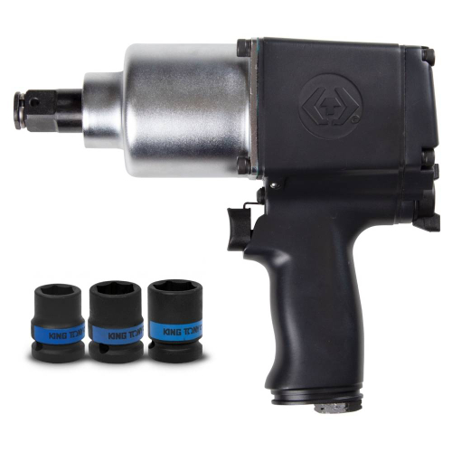 Гайковерт KINGTONY пневматический ударный 3/4", 1085 Нм, в комплекте 3 торцевые головки