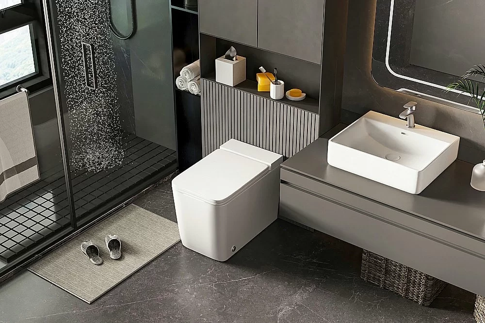 Унитаз ABBER Rechteck AC1212P импульсный смыв, с крышкой микролифт