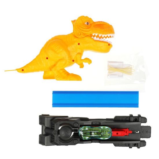 Игрушка пластик ROAD RACING автотрек с динозавром. 1 машинка, кор. Технопарк