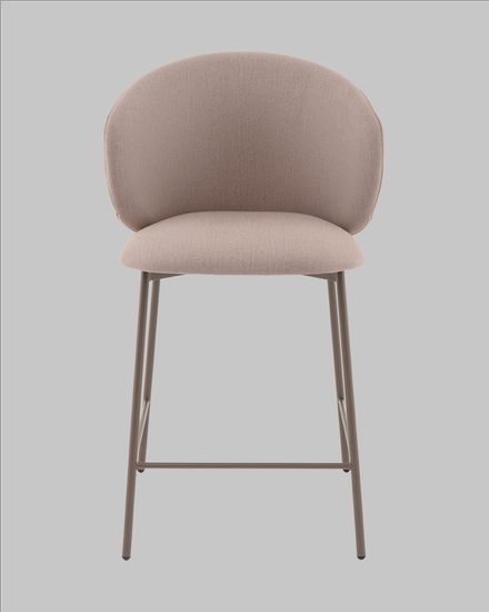 Стул полубарный Блейз велюр бежевый, каркас бежево-серый