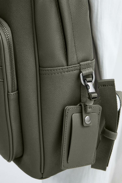 ZARA РЮКЗАК С ГРАВИРОВКОЙ, ЗЕЛЕНЫЙ