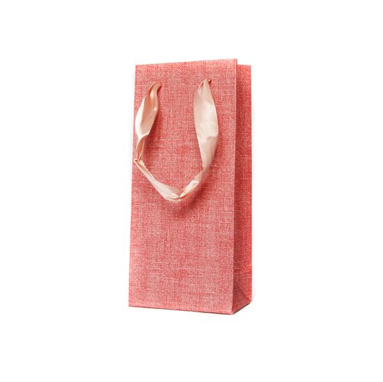 Пакет подарочный маленький 10х22х6 розовый