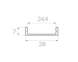 Профиль накладной алюминиевый LC-LP-0728-2 Anod