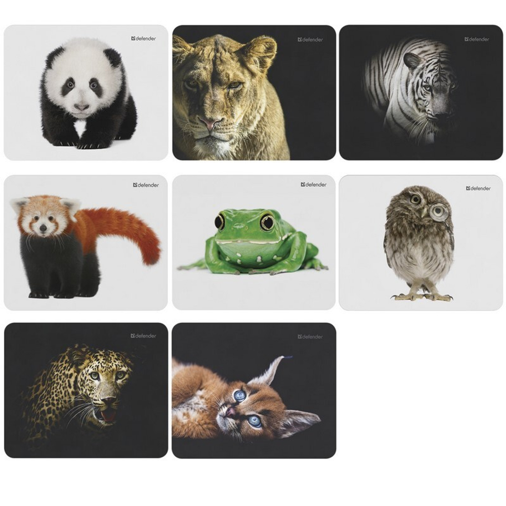 Коврик для мыши черный Wild Animals (220*180*2мм)