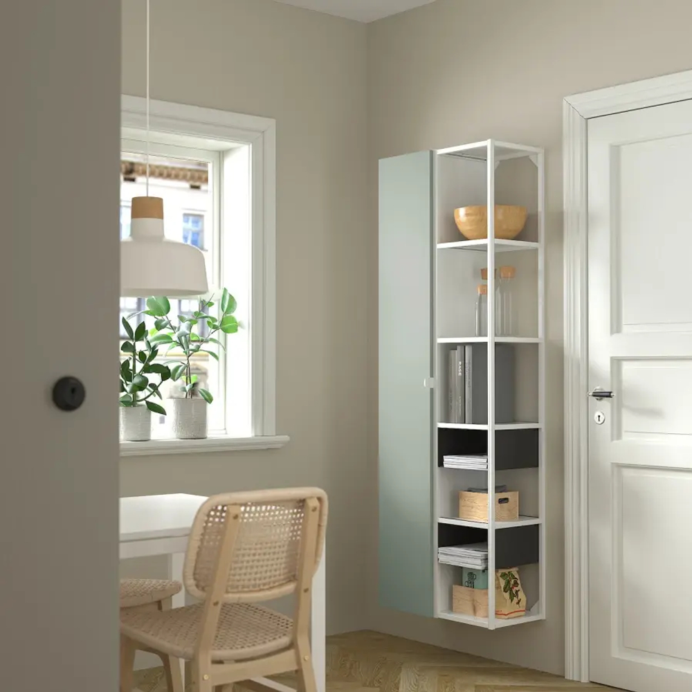 Комбинация для ванной - IKEA ENHET, 60х32х180 см, белый/светло-зеленый, ЭНХЕТ ИКЕА