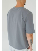 Футболка унисекс серая повседневная базовая оверсайз
