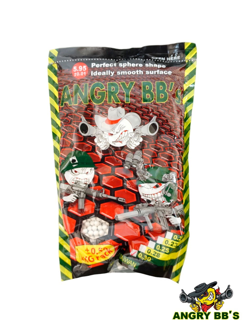 Шары Angry BB's 0,30 g (белые, 3300 шт, 1 кг, пакет)