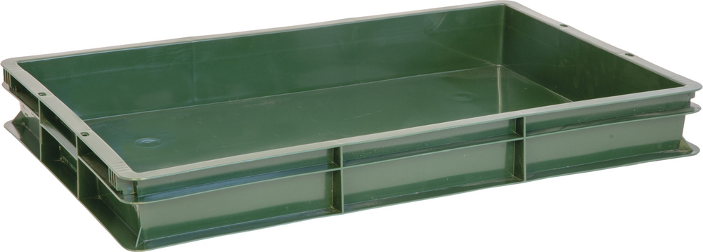 Ящик сплошной 600×400×75 мм, объем 15 л., арт.: 424, зелёный, код: 06847