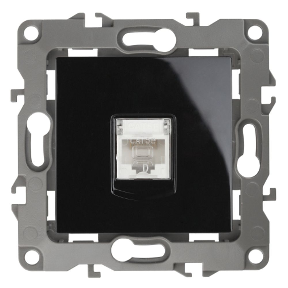 12-3107-06 ЭРА Розетка информационная RJ45, IP20, Эра12, чёрный | Эра 12 Черный