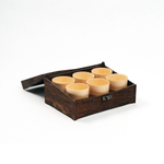 Подарочный набор рюмки (стопки) из древесины кедра в шкатулке PK42