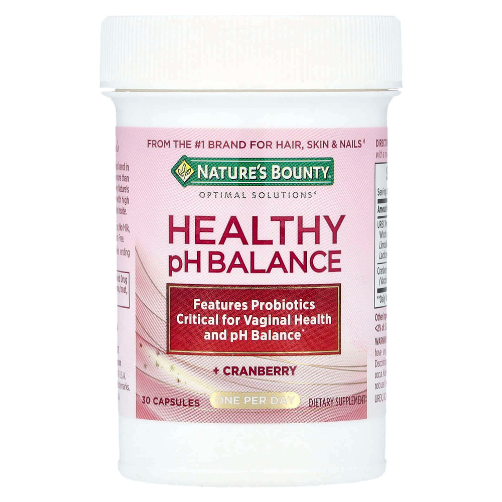 Nature's Bounty, Healthy PH Balance + Cranberry`` 30 капсул
