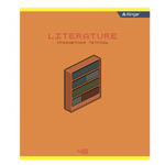 Тетрадь предметная "Литература" А5 48л., линия, со справочным матер, скрепка, мелованный картон(стандарт), блок офсет, Alingar "My craft world"