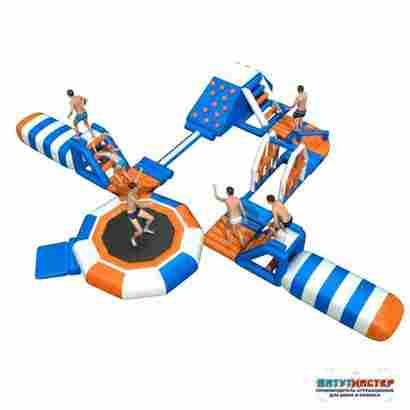 Надувной аквапарк на воде «Весёлый островок» 22×20×4 м