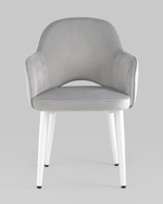 Стул Венера велюр серый ножки белые