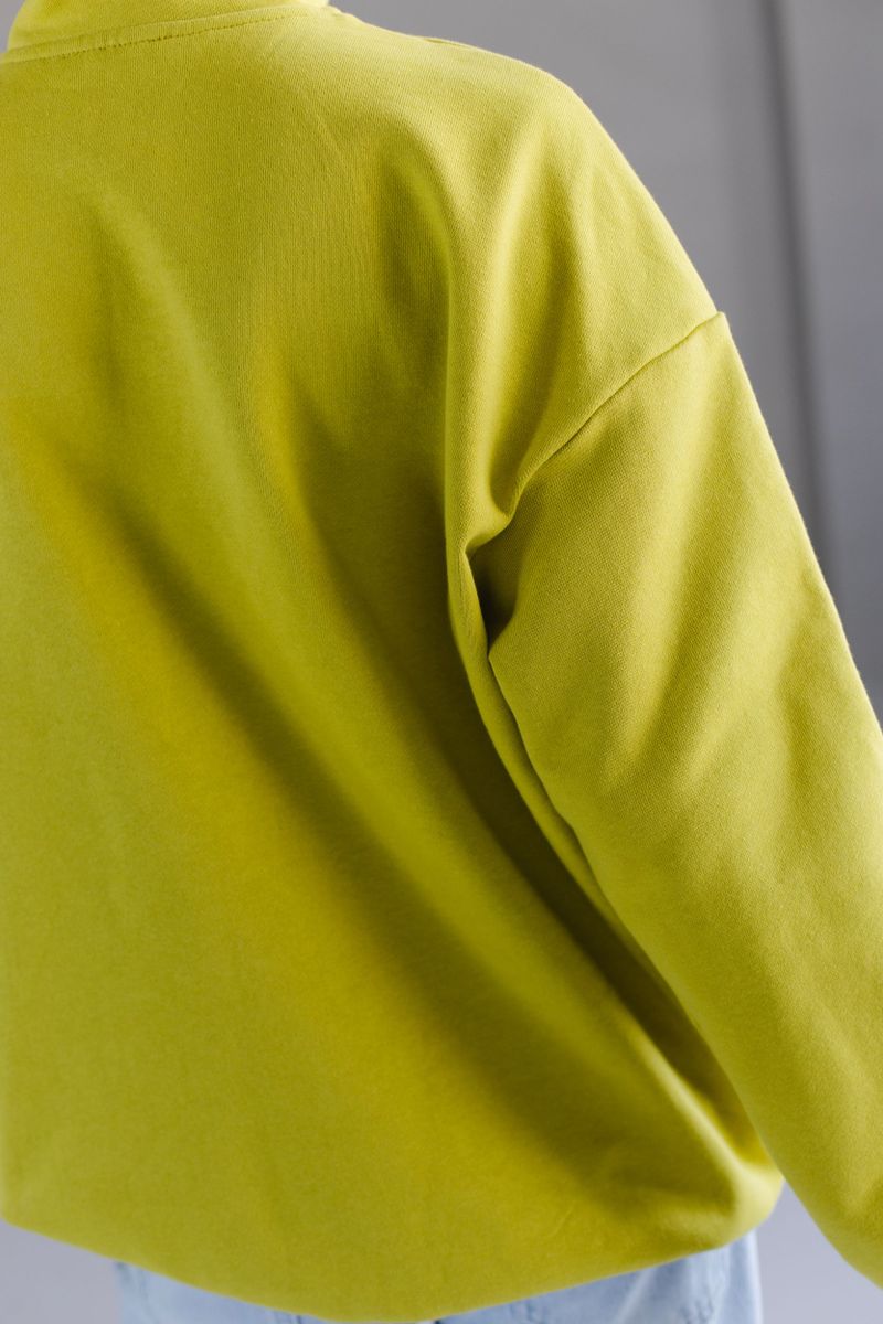 Анорак из трикотажа с молнией салатовый