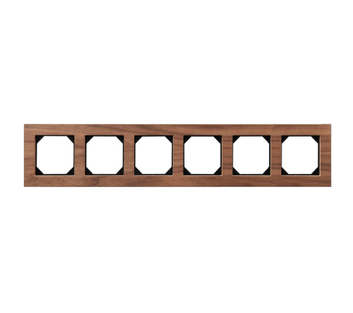 Рамка Шестиместная Орех (Универсальный Монтаж) LIREGUS EPSILON