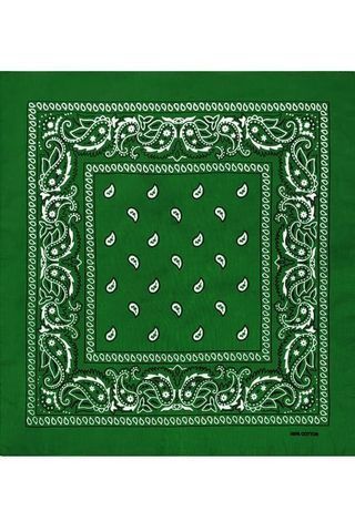 Бандана зеленая пейсли огурцы