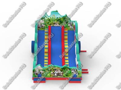 Большой надувной батут-горка "Сказочные богатыри" 13*7*10 м