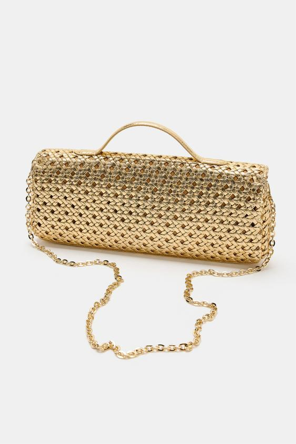 ZARA ПЛЕТЕНЫЙ КЛАТЧ, ЗОЛОТИСТЫЙ