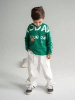 Зеленый лонгслив оверсайз для мальчика