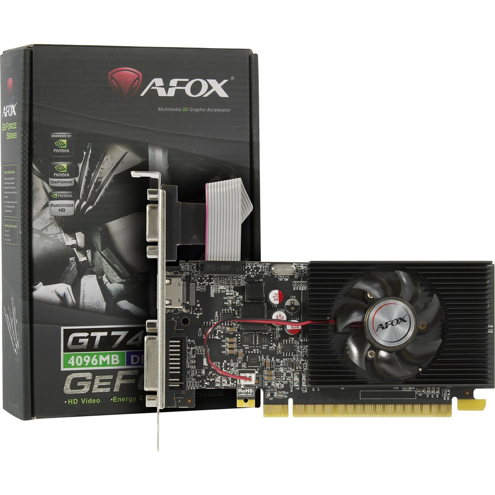 Видеокарта Видеокарта AFOX PCIE16 GT740 LP 4GB GDDR3 AF740-4096D3L3