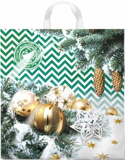 Новогодние пакеты "Иней" 40х42+6см 45мкм (25/500шт)