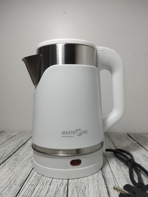 Чайник 2,0л нерж двойные стенки Maxtronic белый 1500Вт 509MAX